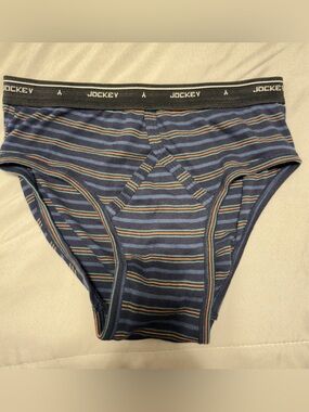 Jockey Men's Blue Striped Briefs